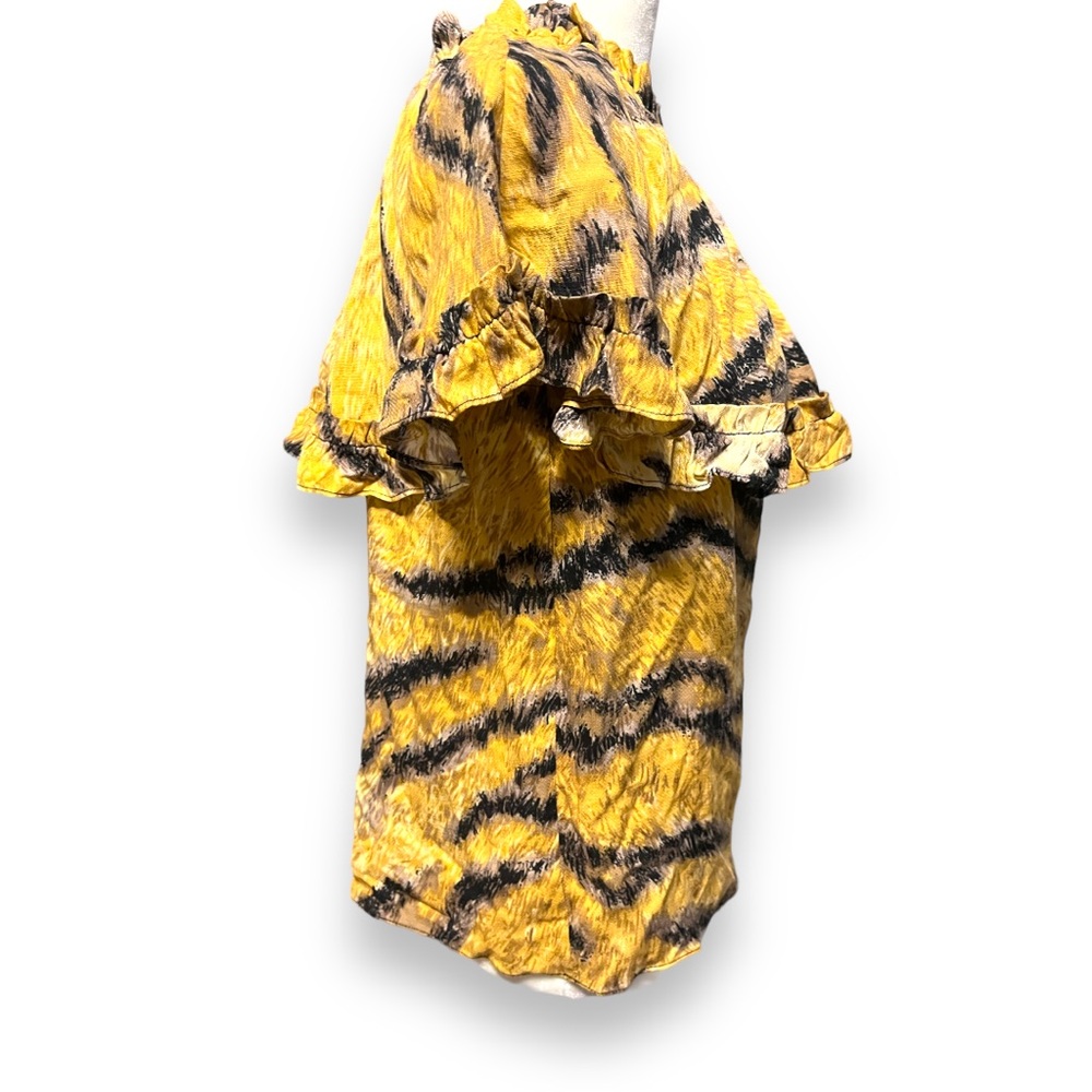 Hoffmann Copenhagen Tabitha Blouse Golden Hour Animal Print Size 34 - Picture 14 of 15